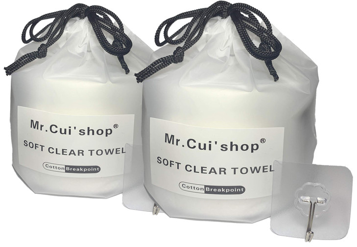 2 Roll 100% Natural Fiber Cloths - Wet or Dry Disposable Clean Face Towel - Makeup Remover - Clean Facial Soft Pads For Sensitive Skin - Water Wipes