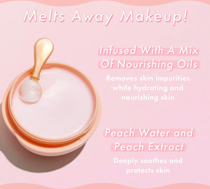 TONYMOLY Peach Punch Sherbet Cleansing Balm  Korean Makeup Remover & Face Cleanser with Peach Extract & Nourishing Oils  Hydrating Balm-to-Oil Form