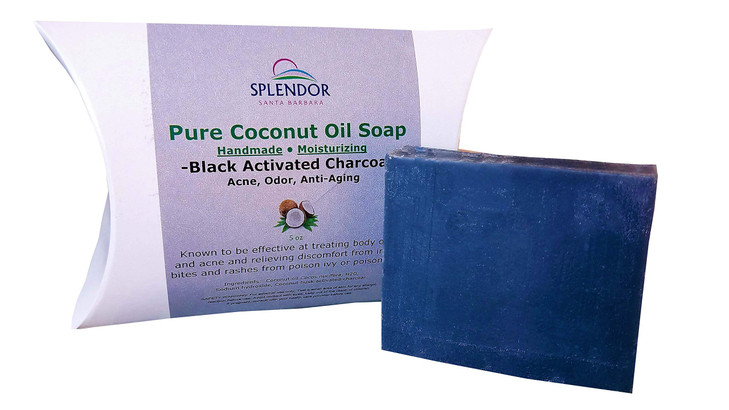 Splendor Black Activated Charcoal Soap Bars - Unscented Natural Cold-Process Soap - Odor Neutralizer, Handmade & Vegan - Gentle Skin Cleanser for Fac