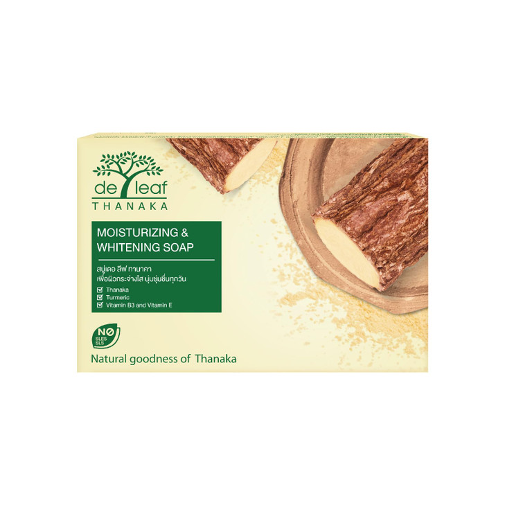 DE LEAF THANAKA Natural Moisturizing Bar Soap, Vitamin B3 Beauty Deep Cleansing Moisturize Clean Natural Face Facial Body Skin Soap, 100g 3Pack Count