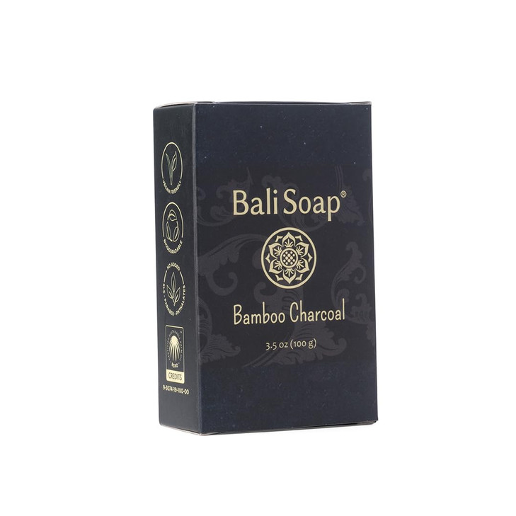 Bali Soap - Bamboo Charcoal Natural Soap Bar for Men & Women - Vegan, Handmade, Exfoliating - 3 Pack, 3.5 Oz Each