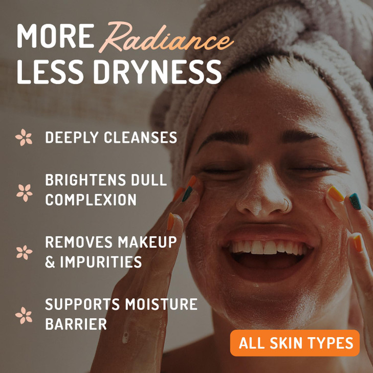 Vitamin C Cleanser Face Wash - HUGE 8 oz Gentle Facial Cleansing Gel for Uneven Skin Tone, Age Spots and Fine Lines - Natural Face Soap with Aloe Ver