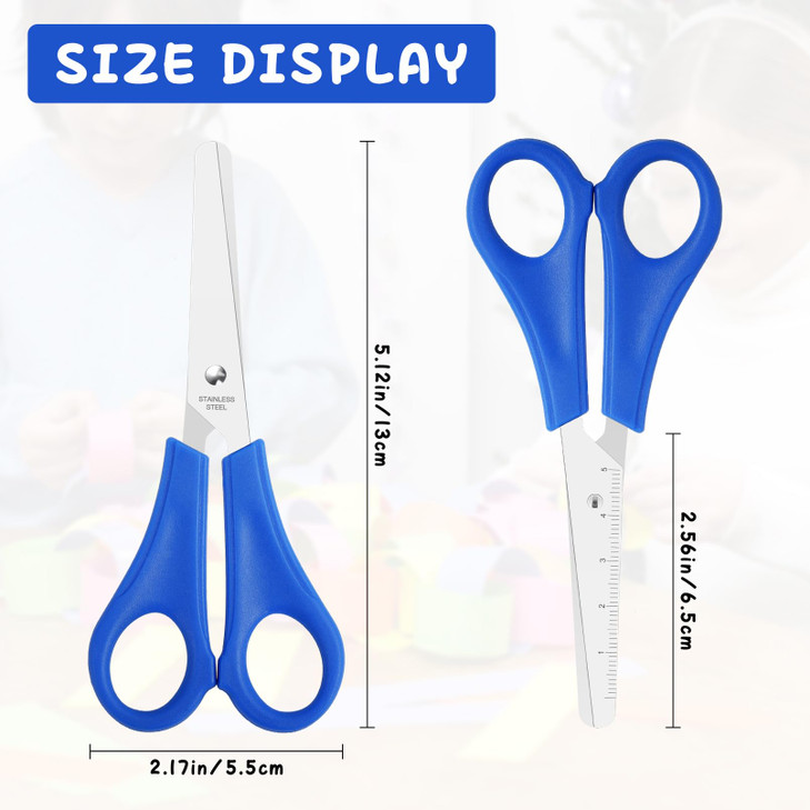 Dyrfolm 100 Pack Kids Scissors, 5 Inch Blunt Tip, Stainless Steel, Multicolor, Ambidextrous, Modern, Contemporary