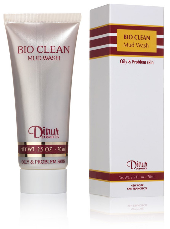 Dinur Cosmetics Bio Clean Mud Wash for Oily & Problem Skin Natural Organic & Refreshing Perfect for Deep Cleansing 2.5 fl. oz. 70ml