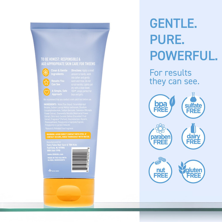 TBH Kids Gentle Gel Face Wash  Hydrating Daily Cleanser for Preteens & Teens  Soothing Chamomile & Calendula for Sensitive, Dry & Oily Skin  Sulfa