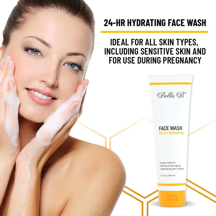 Bella B Face Wash 4.1 oz Tube - Facial Glow - Pregnancy Skin Care - Natural Facial Daily Cleanser - No Artificial Fragrance - Pregnancy Safe Face Was