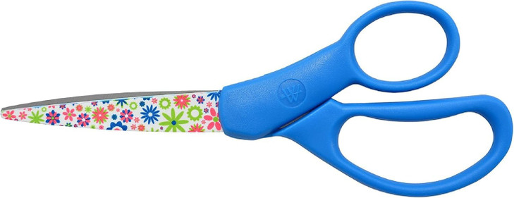 Westcott Fun and Fashionable Student Scissors for Ages 12+, Stainless Steel Floral-Printed Blades, Back-to-School, School Supplies, Classroom Supplie