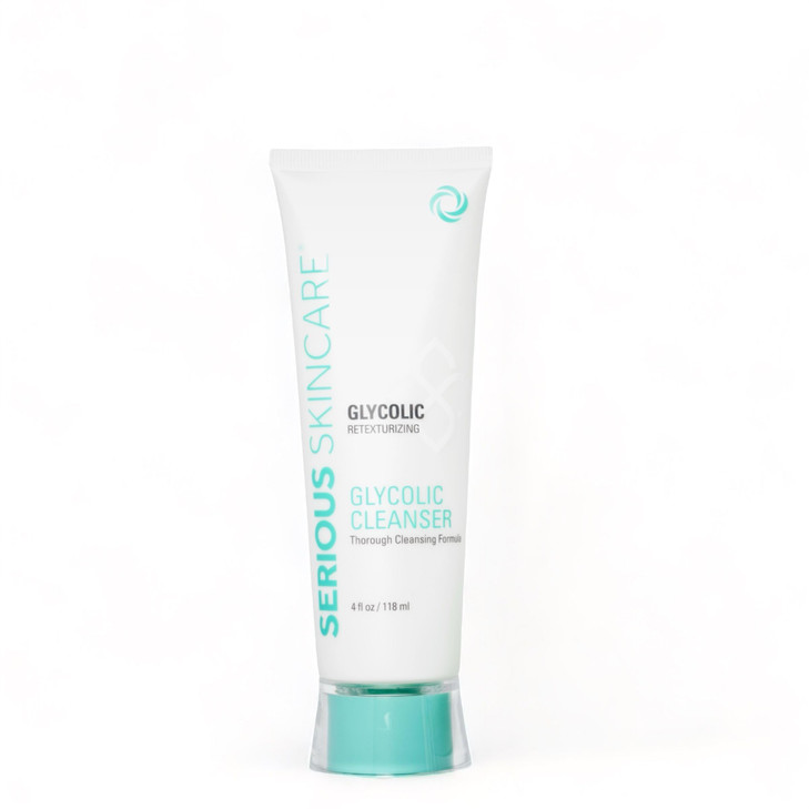 Serious Skincare Glycolic Cleanser - Daily Non-Drying Exfoliating Face Wash - 10% Glycolic Acid - Deep Pore Purifying - Removes Blackheads, Makeup &
