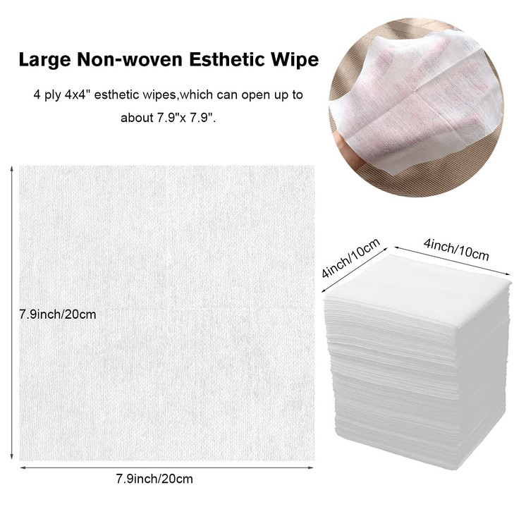 Tegelrying Disposable Esthetic Wipe,4"x 4"Non-woven 200 Count Facial Cleansing Soft Salon and Spa Essentials,Lint-free for Makeup Removal