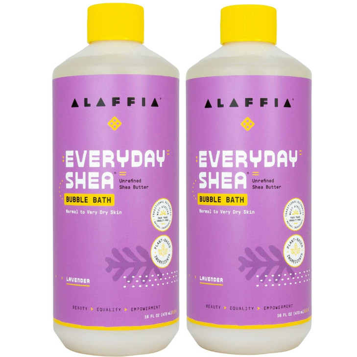 Alaffia Everyday Shea Bubble Bath, Soothing Support for Deep Relaxation and Soft Moisturized Skin, Made with Fair Trade Shea Butter, Cruelty Free, No