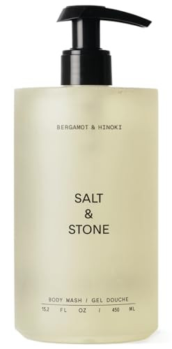 Salt & Stone Body Wash with Antioxidants for Deep Moisture | For Women & Men, Sulfate, Paraben, & Dye Free, Leaving Skin Soft and Hydrated | Bergamot