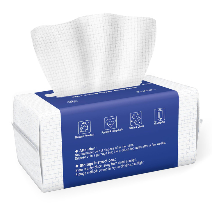 Ourmed Life Face Towels, Disposable Biodegradable Clean Face Wipes for Sensitive Skin, Lint- free Facial Towels for Women Cleansing, Skincare and Mak