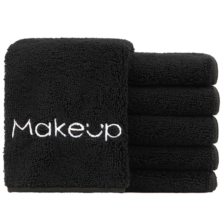 HOMEXCEL Makeup Remover Cloth 6 Pack,Premium Washable Soft 13x13 Inch Facial Cleansing Makeup Towels,Quick Dry Microfiber Face Towels Washcloths for