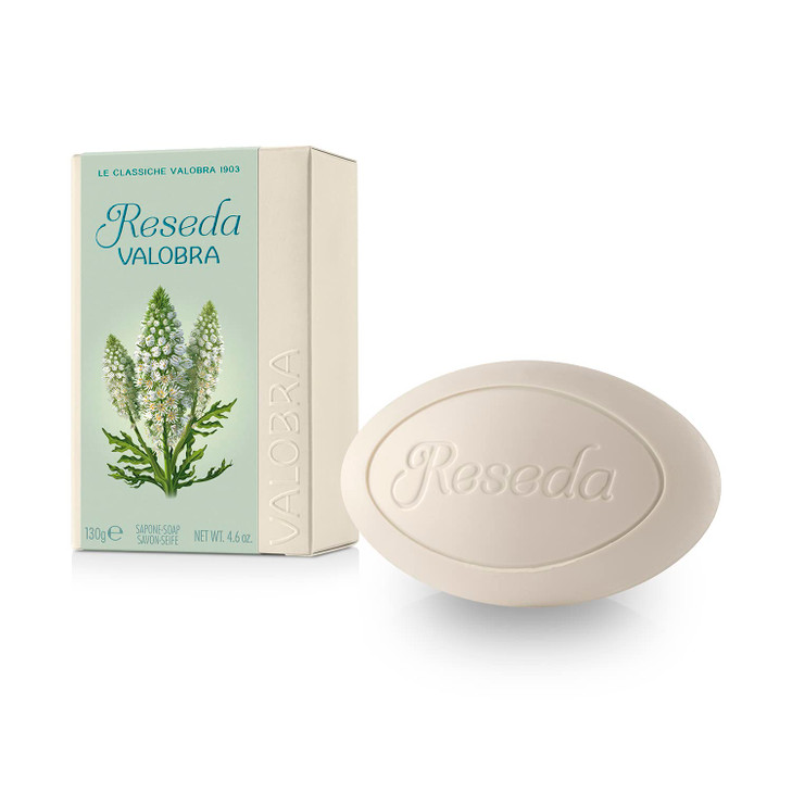 Valobra Bar Soap Reseda, Soap Bar with Wheat Germ, Lavender & Floral, 4.6oz/130g