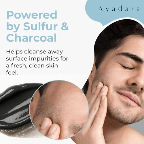 Severe Acne Charcoal Face Wash, 8 oz, Daily Cleanser with Sulfur and Honey, Face Cleanser for Acne, Deep Cleansing Charcoal Face Wash for Women and M