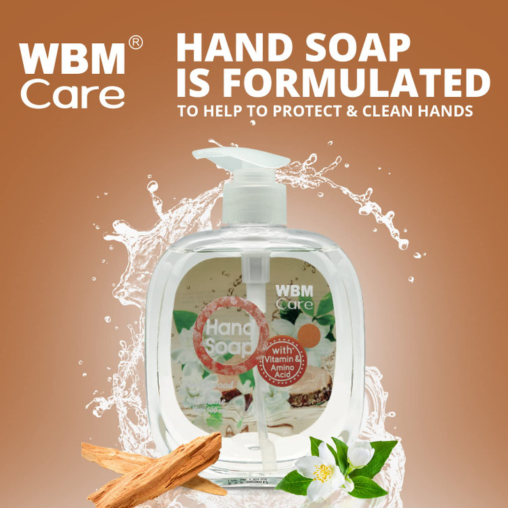 Hand Soap, Combination of Himalayan Pink Salt with Sandalwood and Jasmine, Nourishing & Smooth, Best for All Skin Types, Natural Liquid Hand Soap - P