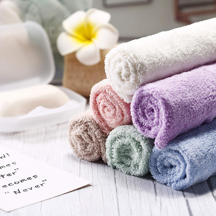 Syhood 12 Pieces Face Wash Cloth 12 x 12 in Makeup Remover Cloths Towel Coral Velvet Facial Microfiber Soft Fast Drying Facial Cleansing Towel for Fa