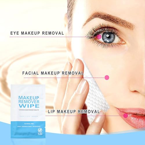 Makeup Remover Wet Wipes Individually Wrapped, 200 Pack, Clean Face Quickly, Wet Wipes Bulk for Makeup, Perfect for Travel, Hotel, Large Parties
