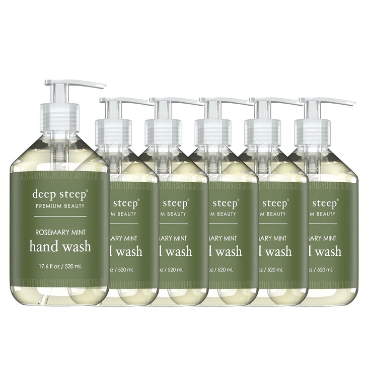 Deep Steep Liquid Hand Wash 17.6oz (Pack of 6) (Rosemary Mint)