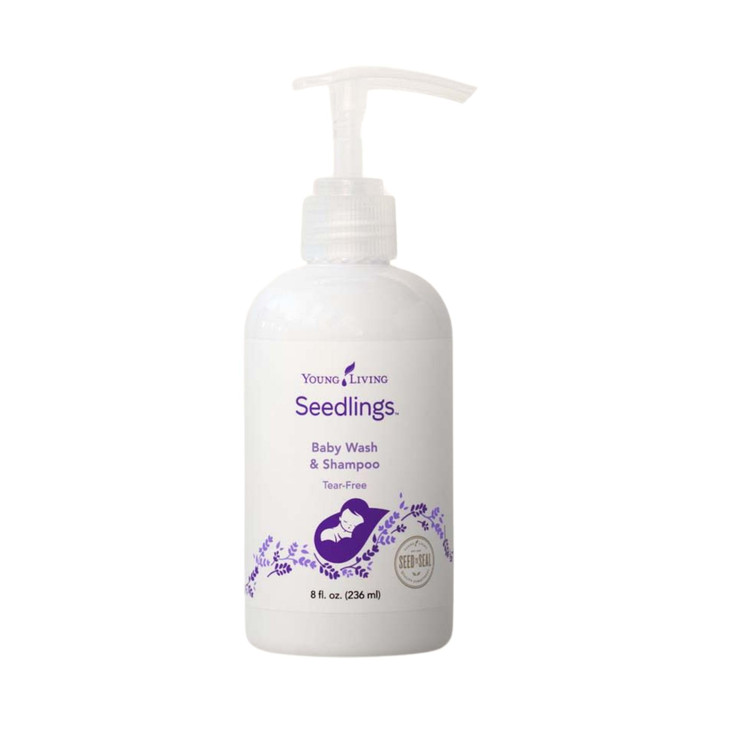 Young Living - Seedlings Baby Wash & Shampoo 8 fl oz | Gentle Baby Bath Products | Sweet & Calming Aroma for Babies | Infant Skincare for Nighttime R