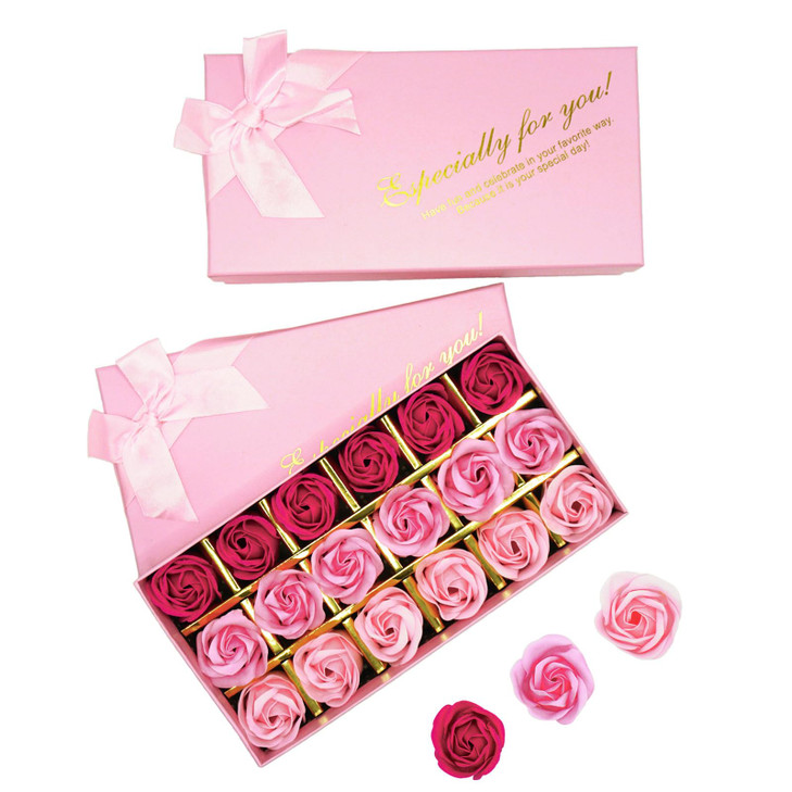 Rotumaty 36 PCS Floral Scented Bath Soap Rose Flower Petals, 2 Pack Plant Essential Oil Rose Soap Set, Best Gifts for Her Women Girls Mom Lover Birth