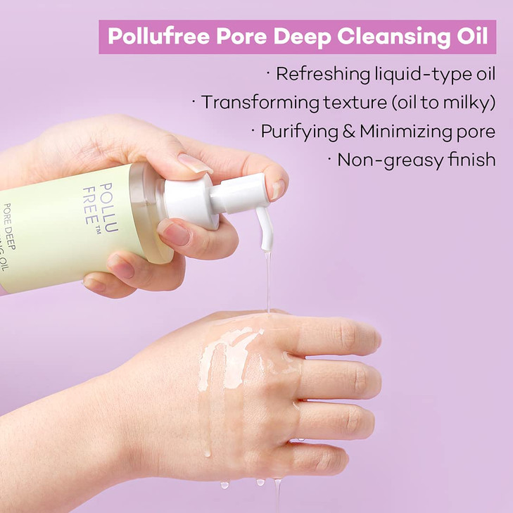 THANKYOU FARMER Pollufree Blackhead Pore Deep Cleansing Oil 7.03 Fl Oz (200ml) - Blackhead Cleanser, Korean Herb Extracts, Lightweight Korean Oil Cle