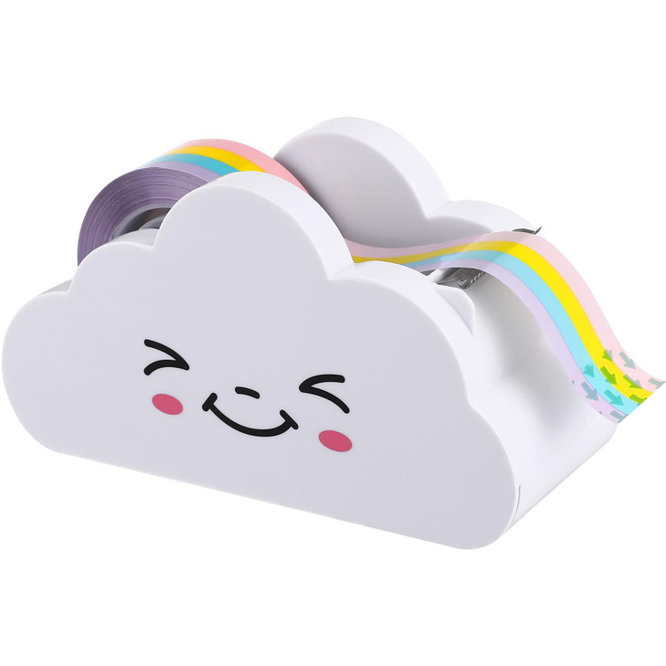 Choisyin Kids Tape Dispenser with Rainbow Tape - Cute Desk Holder for School, Office, Crafts & Arts
