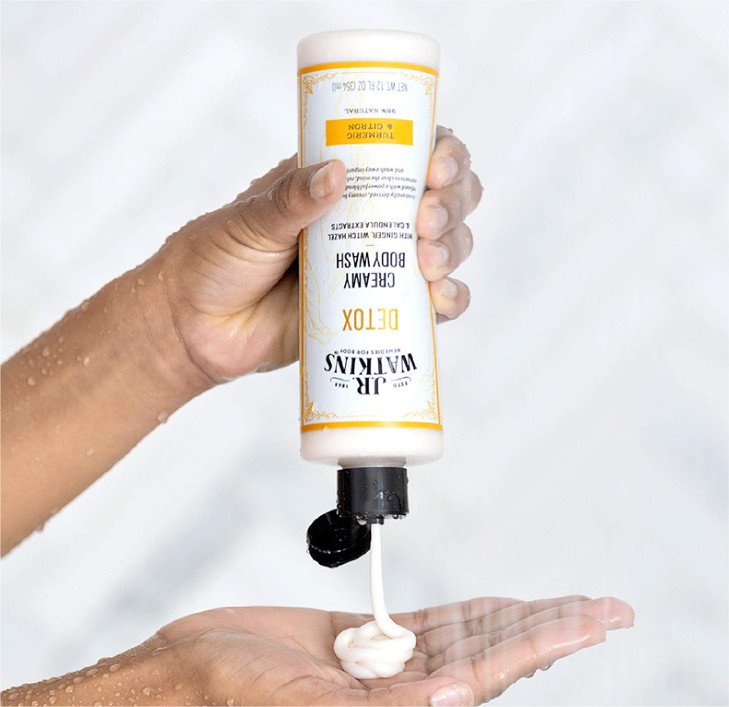 J.R. Watkins Detox Creamy Moisturizing Body Wash with Detoxifying Natural Extracts, Natural Turmeric & Citron, 12 oz