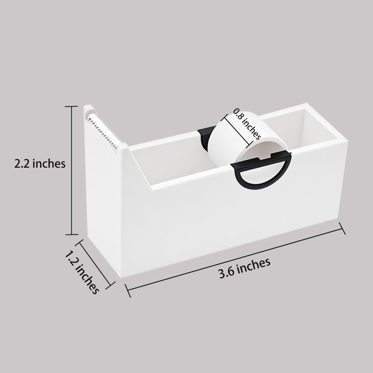 SF ITEM 2 Pack Tape Dispenser Desk Accessories for Office, Home, School, Scrapbooking, Wrapping, Packaging, Makeup Tape Cutter (White & Black) (White