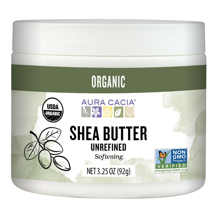 Aura Cacia Organic Shea Butter | Unrefined Body Care | 3.25 oz.