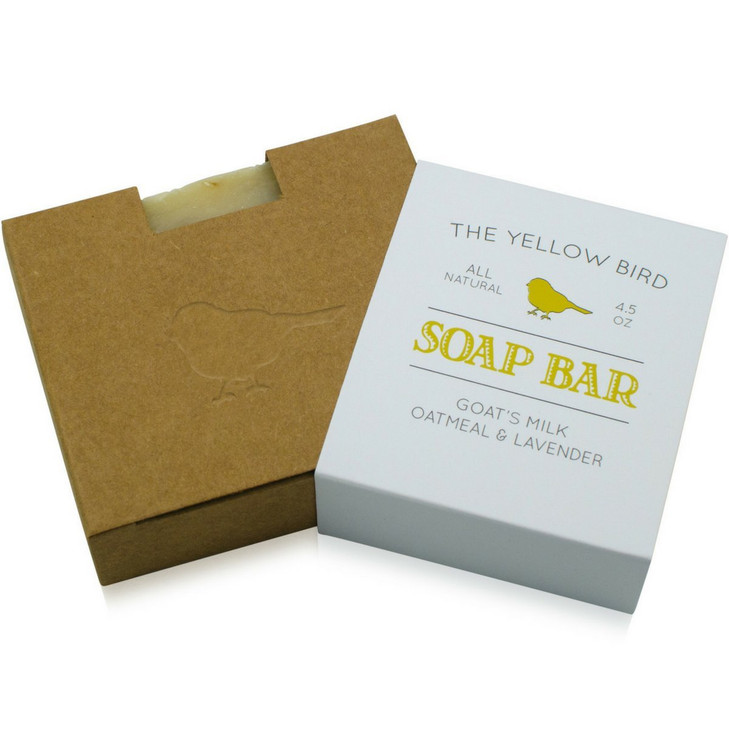 Lavender Goats Milk Soap Bar with Oats - Gentle Exfoliating Bath Soap. Moisturizing Dry Skin Face & Body Wash. Mild Natural and Organic Soap. Made in