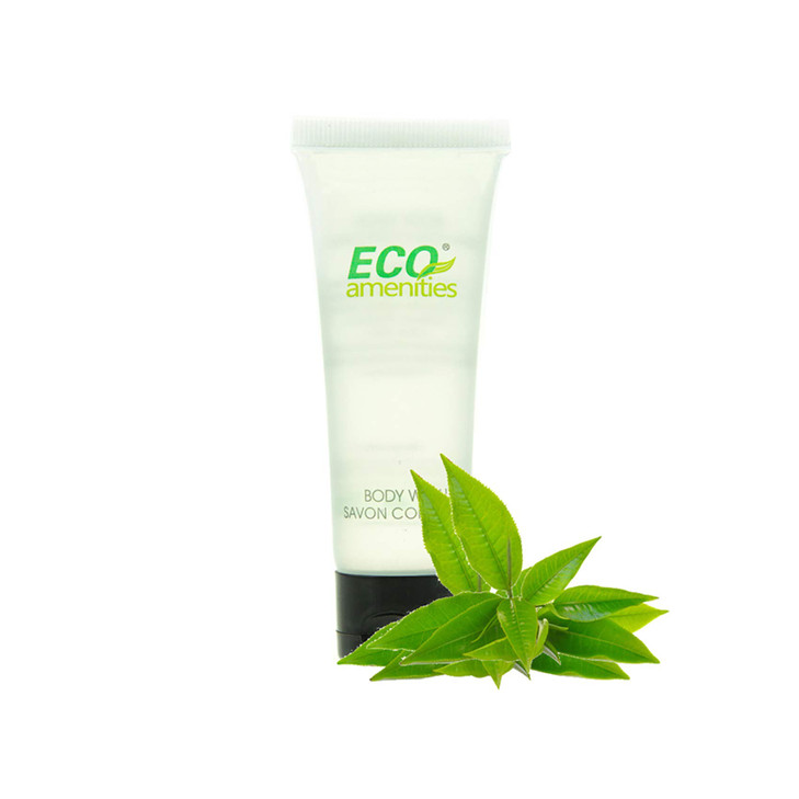 ECO Amenities Travel Size 1oz Body Wash (BULK 200 Pack) - 30ml Bulk Hotel Body Wash Supplies for Guests - Green Tea Scent Eco body wash for woman, Bo