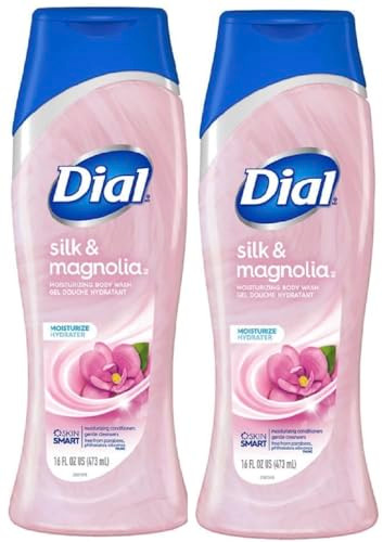 Dial Moisturizing Body Wash - Silk & Magnolia - Net Wt. 16 FL OZ (473 mL) Per Bottle - Pack of 2 Bottles