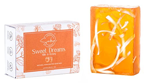 SABUN CO. Milk & Honey Soap Bar - 100% Handcrafted, pH Balanced, Moisturizing Natural Glycerin Soap - Face, Body & Hair Bar [4.23 oz - 120 gr]