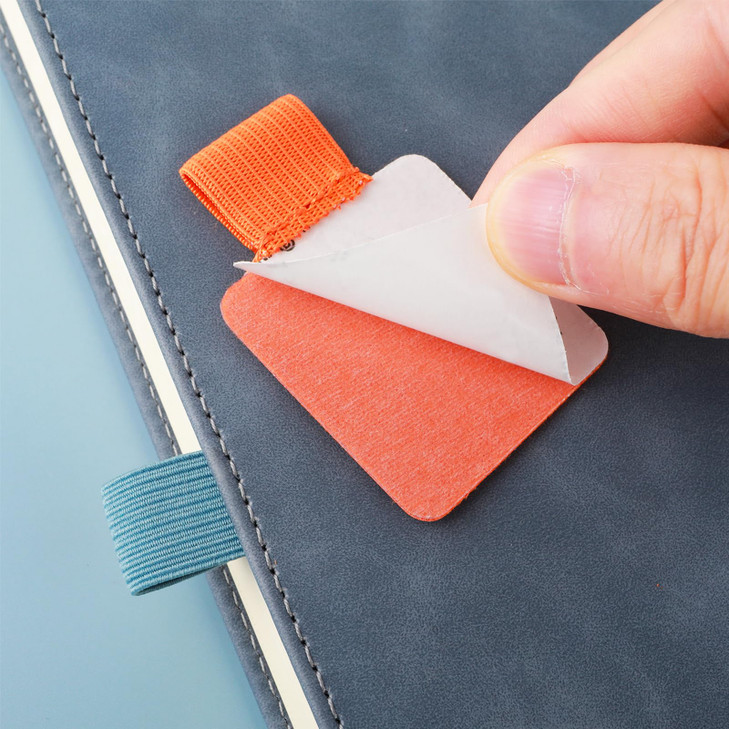 Kifmurase 6 Pack Notebook Pen Loop Holder Set, Multicolor Imitation Leather Self-Adhesive Pencil Holders Loop, Pen Holder Elastic Design for Notebook