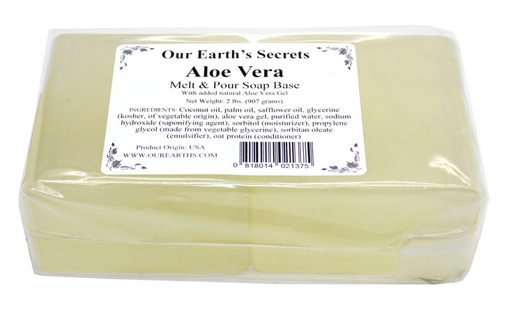 Our Earth's Secrets - 2 Lbs Melt and Pour Soap Base - Aloe Vera