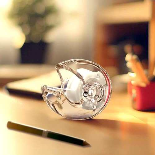 Amazing Abby - Tania - Acrylic Tape Dispenser, Plastic Label Roll Holder, Clear Sticker Organizer, Perfect Office Desktop Storage Solution for Tapes,