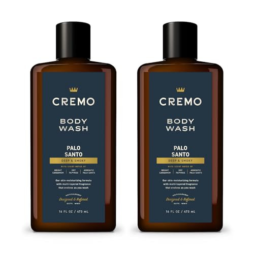 Cremo Rich-Lathering Palo Santo (Reserve Collection) Body Wash, Notes of Bright Cardamom, Dry Papyrus and Aromatic Palo Santo, 16 Fl Oz (2-Pack)