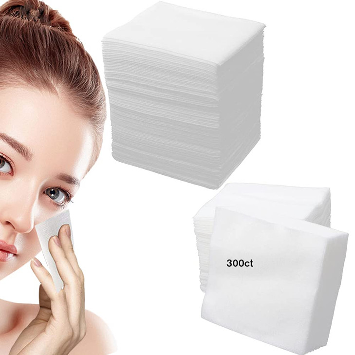 300 Pieces Disposable Esthetic Wipe Non-woven Facial Cleansing Soft Salon and Spa Essentials,Lint-free for Makeup Remove,2"x 2"