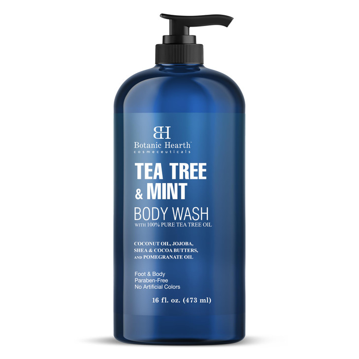 Botanic Hearth Tea Tree Oil Body Wash with Mint, 16 fl oz - Moisturizing, Soothing, Helps Control Fungal Infections, Deep Moisturization, Promotes He