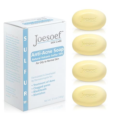 JOESOEF SKIN CARE Sulfur Soap Acne Facial Cleanser Anti Acne Sulfur Soap 100G 4 Pack