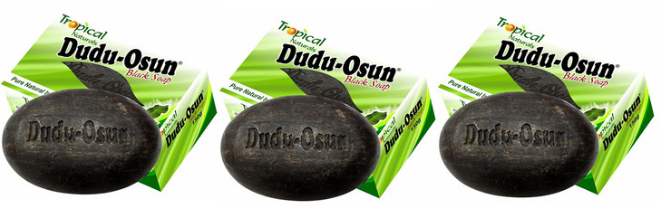 Dudu Osun Pure Organic African Black Soap 150g(Pack of 3) - Effective for Acne Treatment, Eczema, Dry Skin, Scar Removal, Dandruff, Pimples Mark Remo