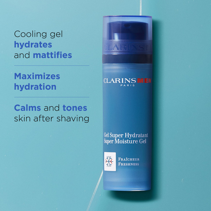CLARINSMEN Super Moisture Gel | Cooling Gel For Men | Hydrates, Mattifies, Soothes, Energizes and Defies Shine | Calms and Tones Skin After Shaving |