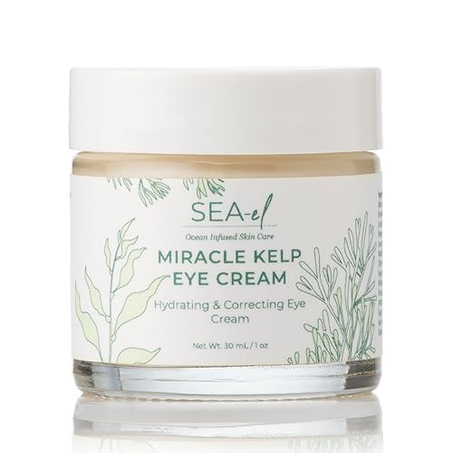 Sea-El Miracle Sea Kelp Eye Cream Hydrating & Correcting Yerba Mate Caffeine & Hyaluronic Acid for Dark Circles Bags & Puffiness - Daily Anti Aging M
