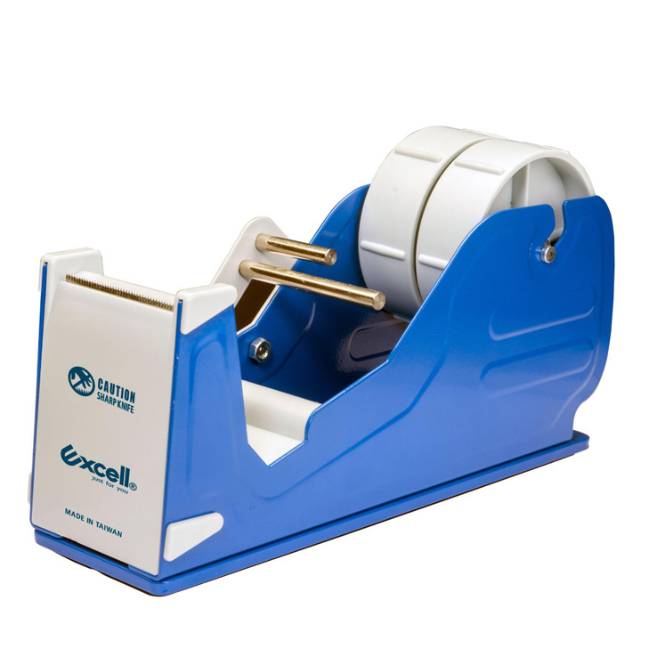 Excell Deluxe Twin Wide Metal Multi-Roll Desktop Tape Dispenser with Tiered Metal Separator Bars, EX-2272, 2 inch Wide, 3 inch Core