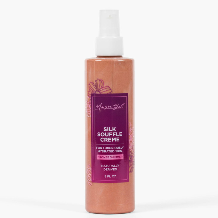 Magic Gel Silk Souffle Creme Bronze| Bronze Body Shimmer | All types of skins Formula| For luxuriously hydrated skin| 8oz