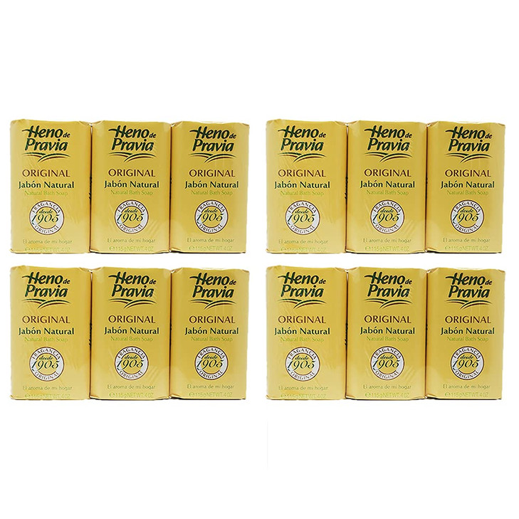 Heno De Pravia Soap Large 4 oz EA. Original (12 Soaps Total)