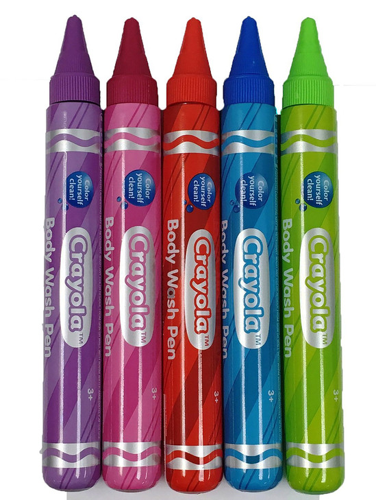 Crayola Crayon Kids Body Wash Pen Tubes Fun Colored and Scented Set of 5