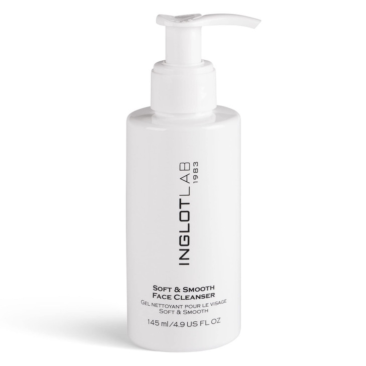 Inglot Soft & Smooth Facial Cleansing Gel - Removes Blemishes and Makeup Residues and Leaves Velvety Soft Moisturised Skin with Kombucha and Ginkgo B