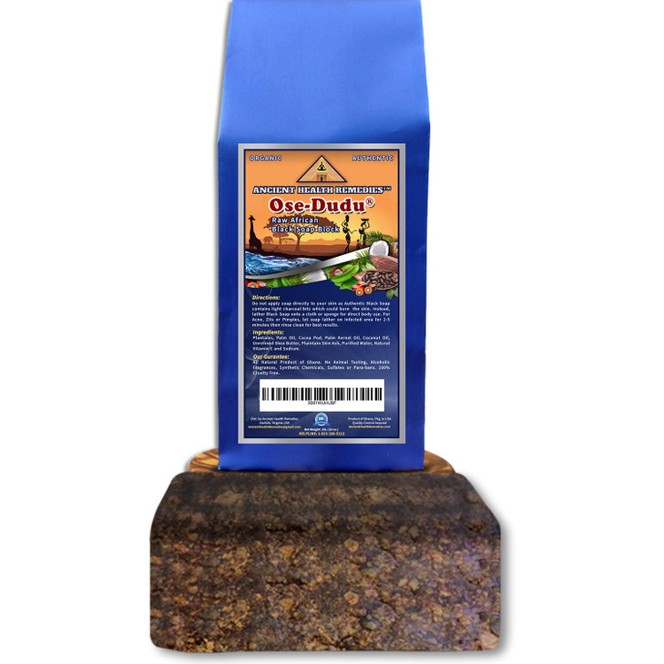 Organic, Anti-Bacterial, Anti-Fungal OSE-DUDU AFRICAN BLACK SOAP 1 LB (16 oz) BLOCK. Authentic, Handmade, Unscented Raw Best For Acne, Anti-Aging, Et